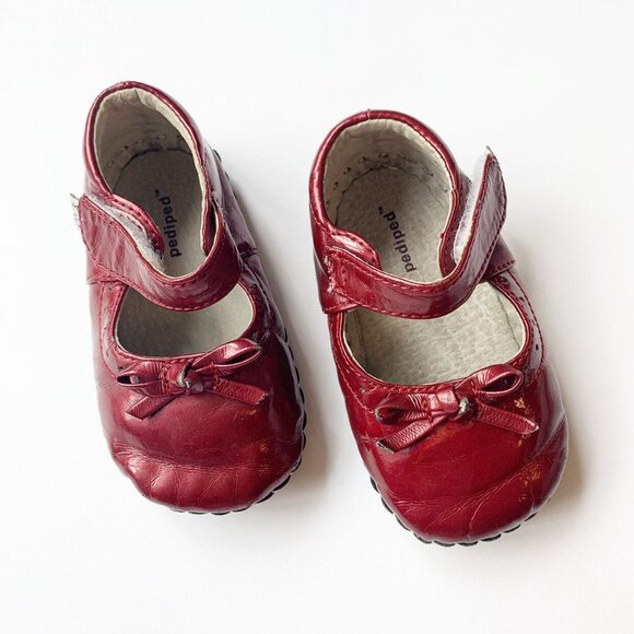 Pediped Burgundy Soft Sole Mary Janes - Picture 2 of 8